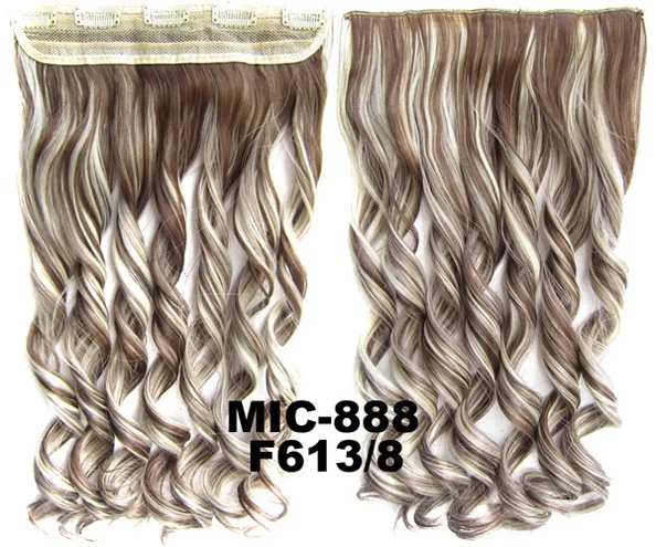 5 шт./лот вьющиеся клип в на синтетические волосы Slice парики 5 клипы жаростойкие Наращивание волос 24 дюймов, 100 грамм MIC-888 - Цвет: MIC888 Color F613-8