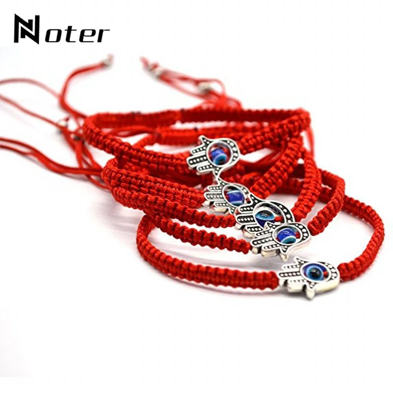 

Trendy Red Rope Fatima Hand Bracelet Vintage Evil Eyes Hamsa Adjustable Red String Braclet For Women Men Casual Jewelry Bisutera