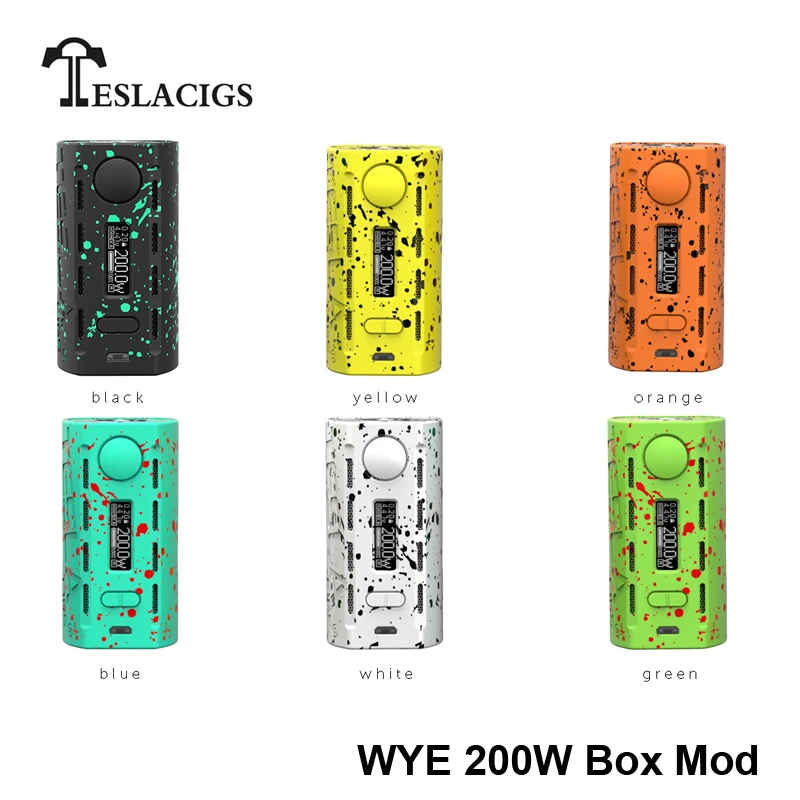 100% оригинал TESLACIGS Tesla WYE 200 Вт бокс мод вейп комплект электронной сигареты 510 нить