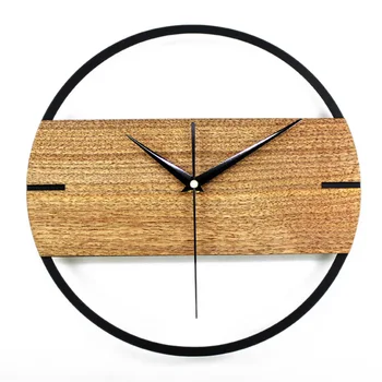 

12 inch 3D Silent Vintage Wall Clock Simple Modern Design Wooden Clocks for Bedroom Stickers Wood Wall Watch Home Decor
