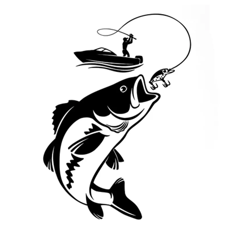 

Car Decal 12.3CM * 17.1CM Fun Fishing Fisherman Hobby Fish Boat Car Sticker Vinyl Decal