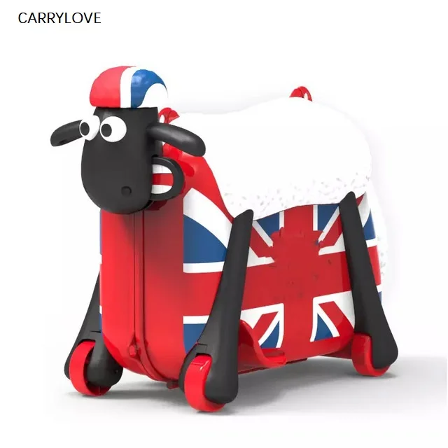 

CARRYLOVE Kids Cute Cartoon Sheep Shape Ride-on Trolley Suitcase Wheels Solid Children Carry On Spinner Rolling Luggage