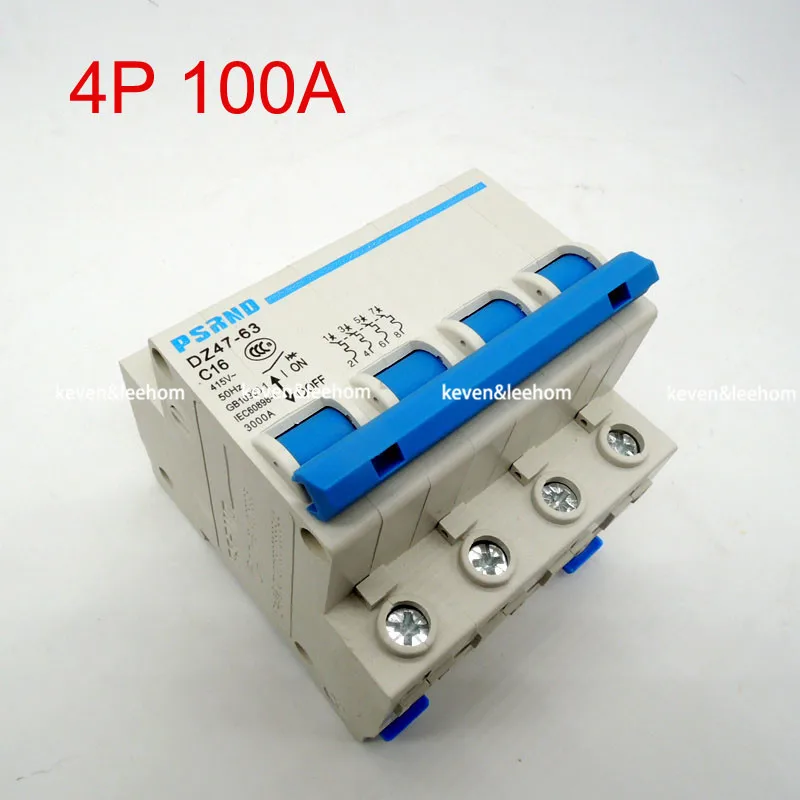 

DZ47 4P 100A AC 230V 400V Circuit breaker MCB Household air switch without leakage C type
