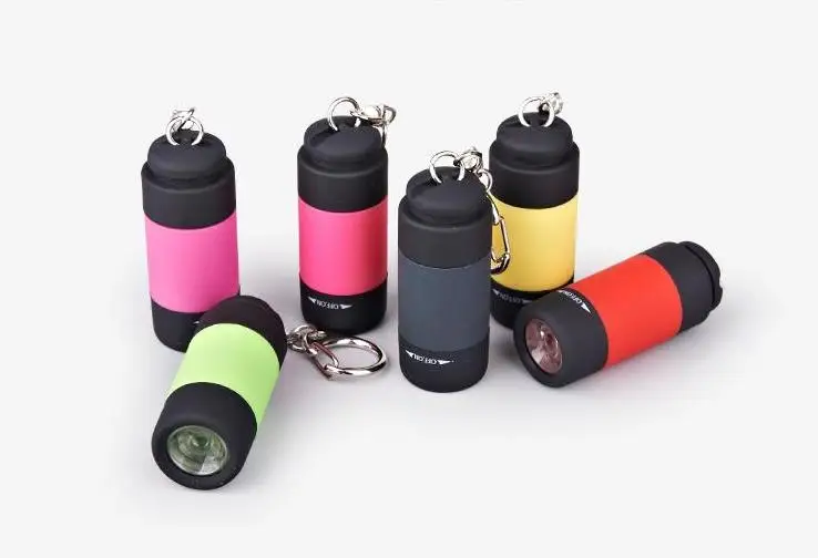 Mini Pocket USB Rechargeable Flashlight Key Chain LED Lighting Super Small Hand Lamp(COLOR RANDOM SEND)