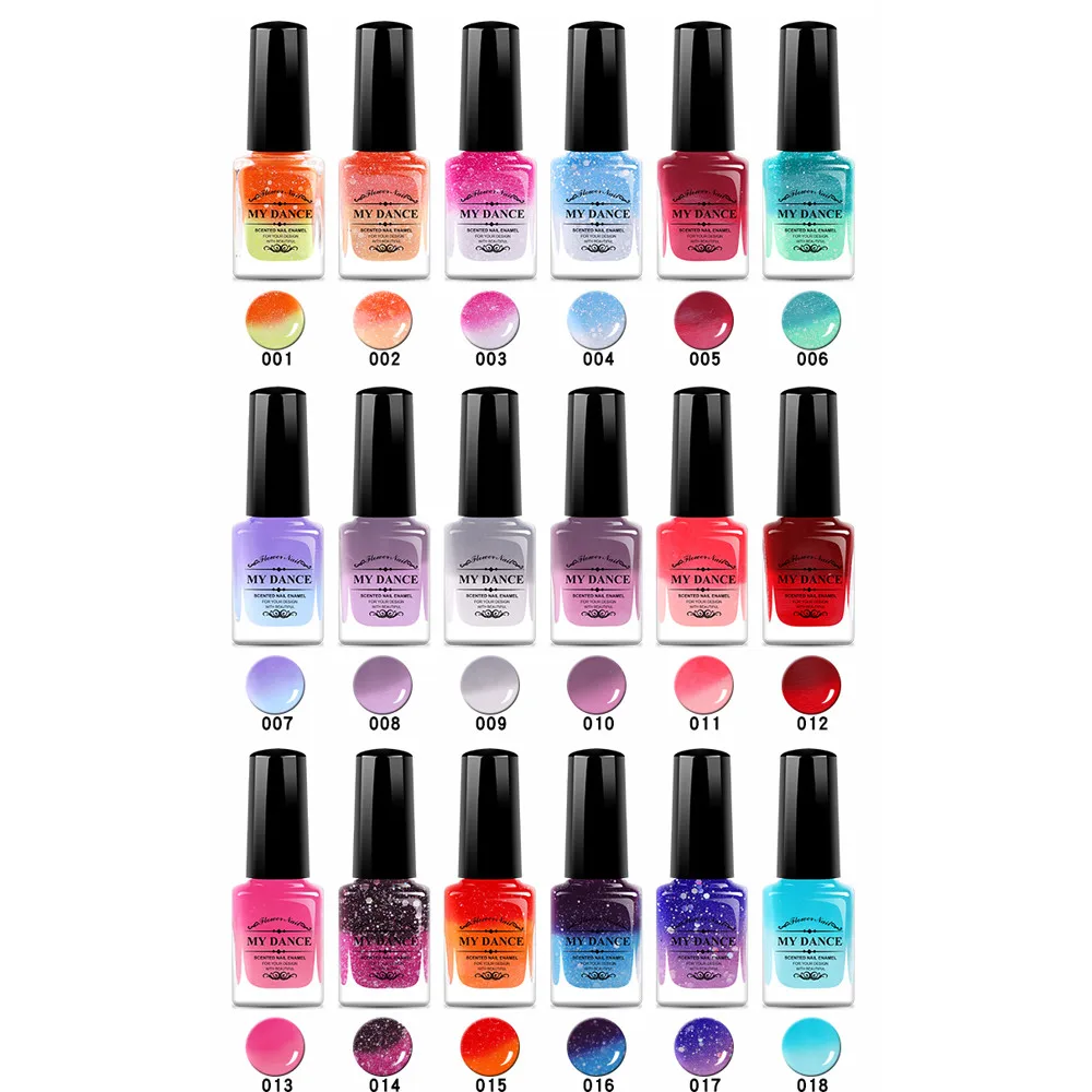 

Thermal Nail Polish Glitter Temperature Color Thermal Nail Varnish Color Changing Peel Off Varnish Beauty Sexy Cosmetic