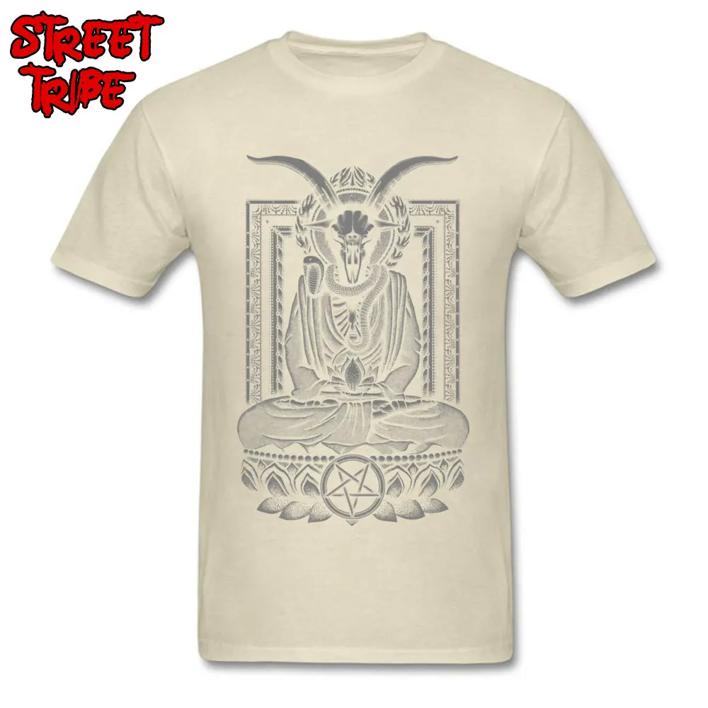 Tops & Tees Baphomet Nirvana Charcoal Tops Shirt Summer/Fall Cheap Funny Short Sleeve 100% Cotton O-Neck Men's T Shirts Funny Baphomet Nirvana Charcoal beige