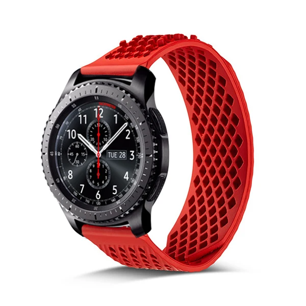 AKGLEADER мягкая резина 22 мм спортивный ремешок для huawei Watch GT ремешок для samsung Galaxy Watch 46 мм gear S3 браслет Amazfit 2 - Цвет ремешка: Red