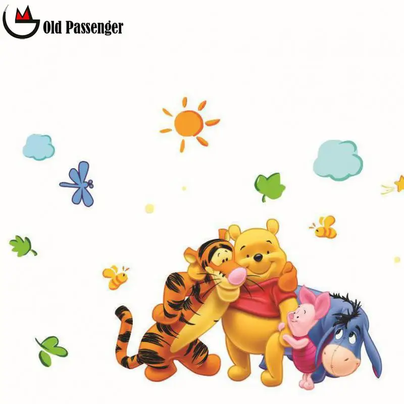 

Little Winnie the Pooh Wall Sticker Kindergarten Children's Room Decoration Self Adhesive Kitchen Wall Stickers