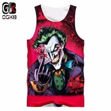 OGKB аниме Майки женские/мужские Летние Забавный принт Джокеры 3d майка отряд самоубийц жилет майки мужские хип-хоп панк футболки без рукавов