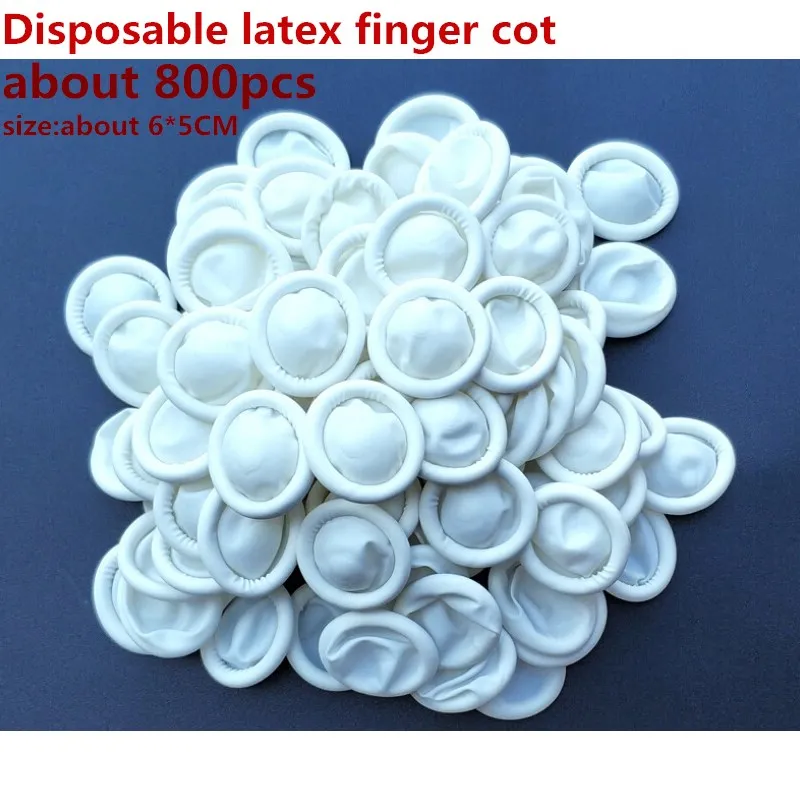 

800pcs 6*5CM Disposable latex finger cot white No powder Tattoo Beauty Manicure rubber Protection anti-static Finger sleeve