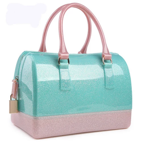 Солнечный пляж бренд высокое качество прозрачный желе сумки 26 см большая подушка посылка водонепроницаемый для женщин сумки на плечо - Цвет: light blue pink