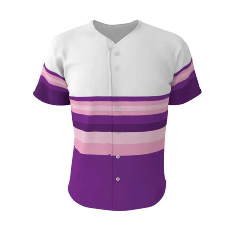 Кавасаки бренд синий полосы под заказ бейсбольный Джерси рубашка для мужчин и женщин коллаж хип поп стиль дети практика софтбол майки - Цвет: Purple