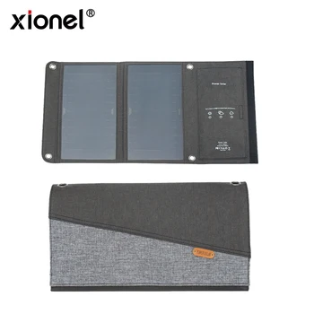 Xionel 5V 14W Solar Charger With SunPower Solar Panels Dual USB Ports for iPhone iPad Samsung Galaxy LG Cellphones and Devices