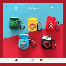 Силиконовые защитные чехлы для Apple Airpods, Мстители, милый Капитан Америка, Железный человек, ТПУ противоударный чехол для New Air Pods Box