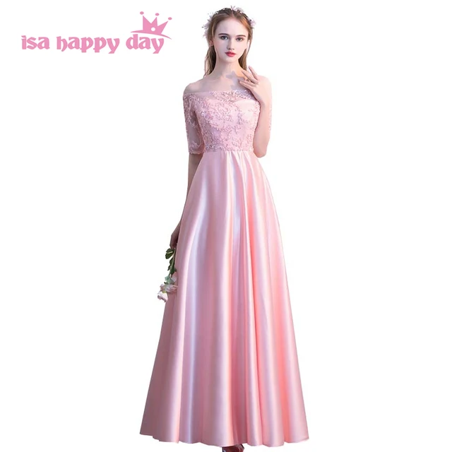Las Long Pink 2018 Off The Shoulder Beautiful Women Prom Dress Las Long Pink 2018 Off The Shoulder Beautiful Women Prom Dress Satin Dresses Modest Ball