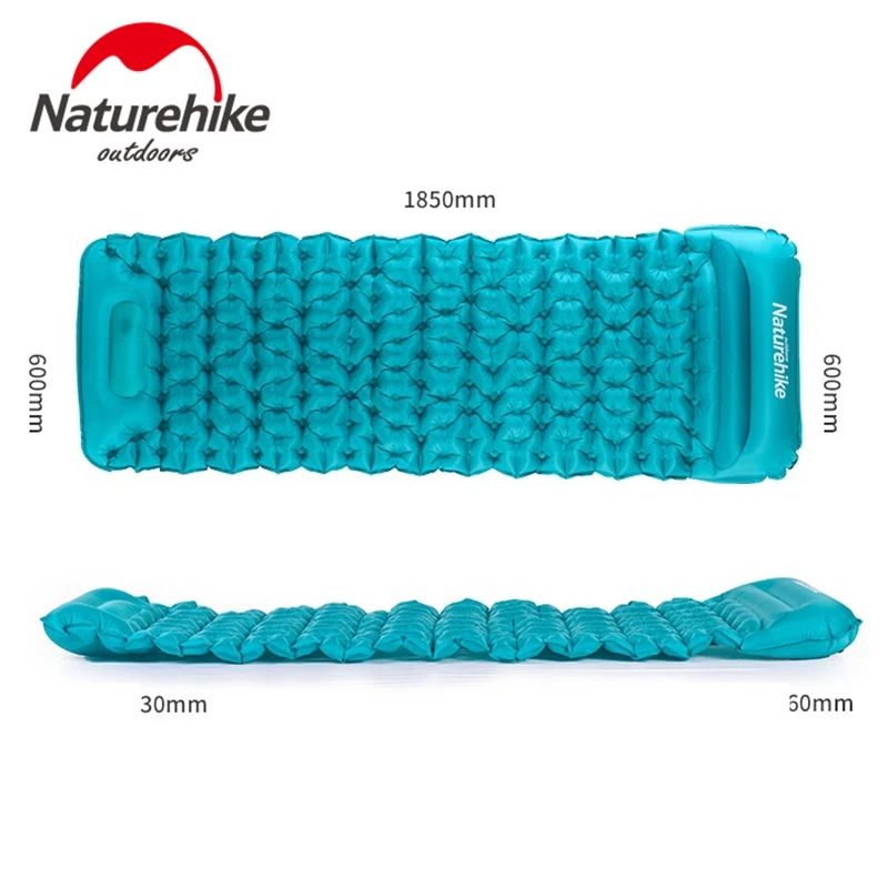 Naturehike في اليد الصحافة التخييم نفخ فراش مع وسادة ملء الهواء السريع مويستثربرووف حصيرة سادة النوم 3 ألوان