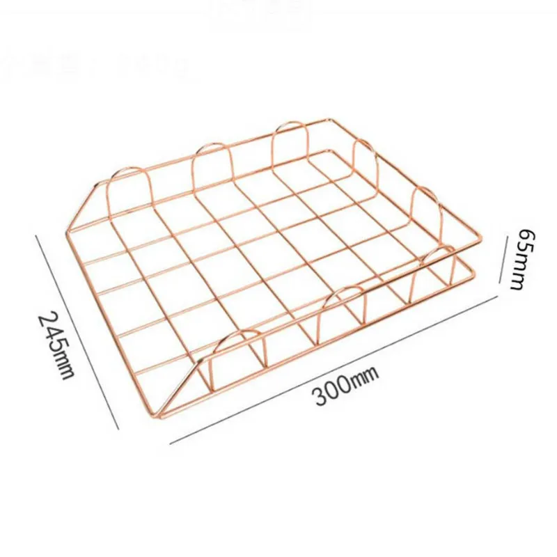 Металлическая корзина для хранения в скандинавском стиле из розового золота, Офисная настольная стойка для хранения A4Paper, Штабелируемая корзина для хранения журналов, коробка для файлов, Органайзер
