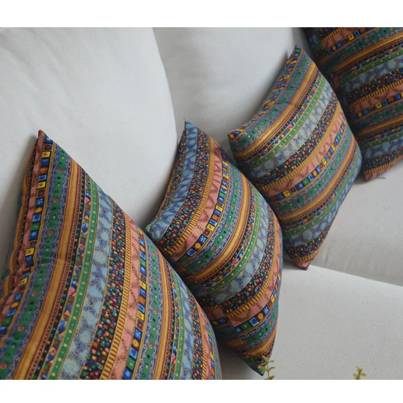 Из хлопка и льна с геометрическим рисунком Чехлы/декоративные подушки красочные подушки для домашнего декора/Capa Para Almofada/Cojines Decorativos CT