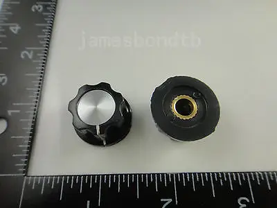 

100pcs Skirted Knob A02 For Standard Pots Black D 23mm H 14mm Hole Diameter 6mm