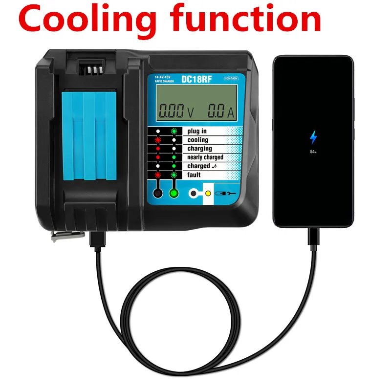 Зарядное устройство 14 4 А зарядный ток для Makita в 18 BL1830 Bl1430 DC18RC DC18RA