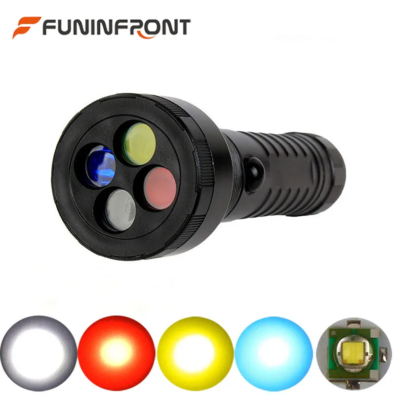 

5W CREE R2 350LM Direct Charge LED Flashlight Torch with 4 Colors Filter for Outdoor Emergency, Hunt, Railway Work Signal Light