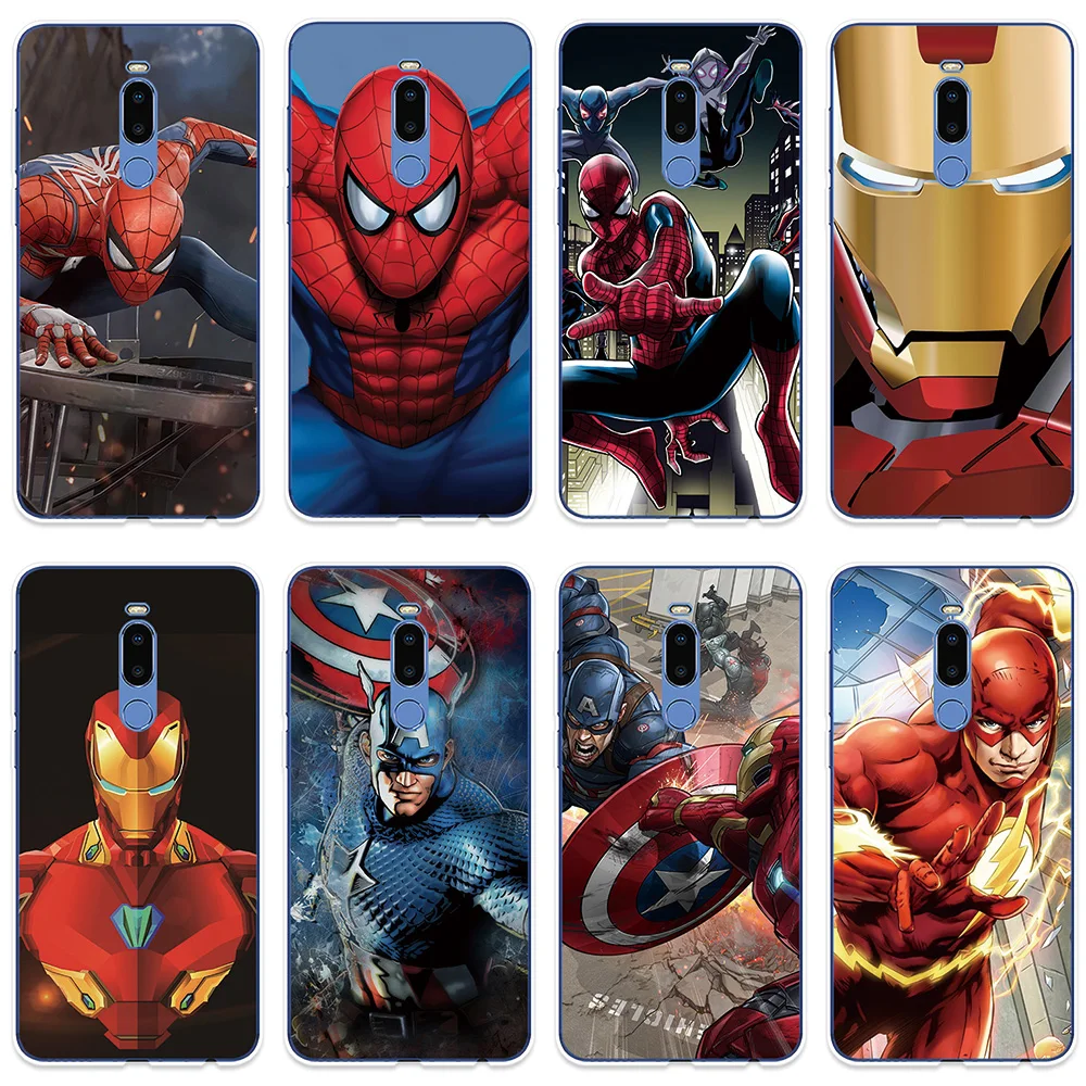 Phone Case For Meizu 15 Lite 16 16th Plus 16X 16S X8 Cover Spiderman Iron Man Patterned Silicone Note 8 9 Pro 6 7 |