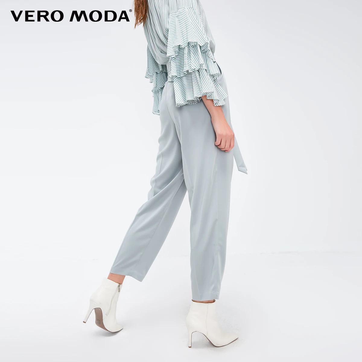 Vero Moda женские осенние свободные повседневные укороченные брюки с завязками | 318350506