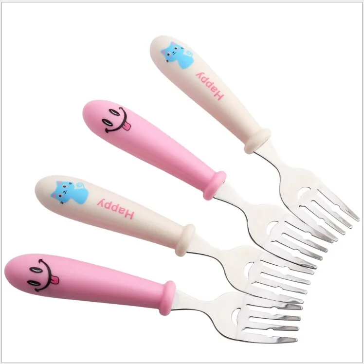  free shipping 10set return gifts for baby shower kitchen cartoon cute metal fork spoon set with box - 33014381527