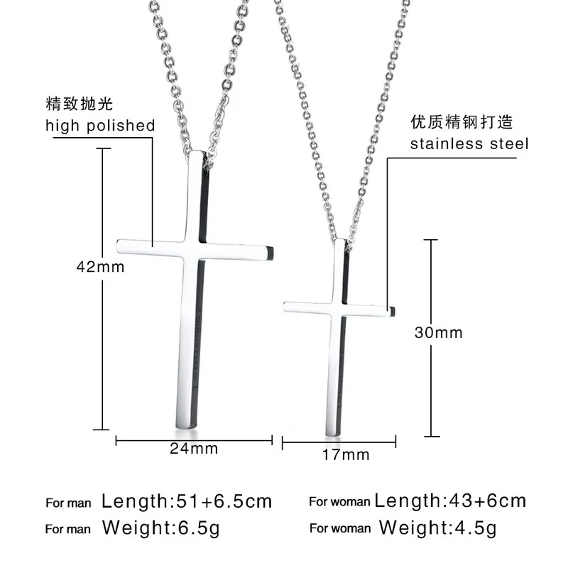 Vnox ожерелье с крестом для мужчин и женщин из нержавеющей стали с гравировкой Иммануила, серебряное ожерелье с подвеской, ювелирное изделие с надписью «Love Promise»