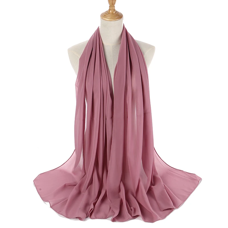 

100pcs/lot Big Size High Quality Bubble Chiffon Women Muslim Hijab Scarf Shawl Wrap Solid Plain 47 Colors