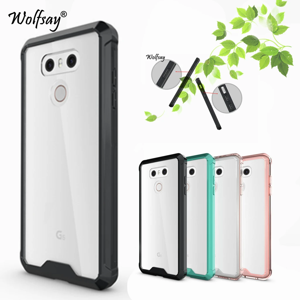 

Wolfsay Cover For LG G6 Case Shockproof TPU + Transparent PC Fashion Case For LG G6 Case For LG G6 Shockproof Fundas Coque 5.7"<