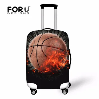 

FORUDESIGNS Dust Rain Cover Vintage 3D Cool Ball Printing Travel Luggage Protective Cover for 18-30 Inch Trolley Case Suitcase