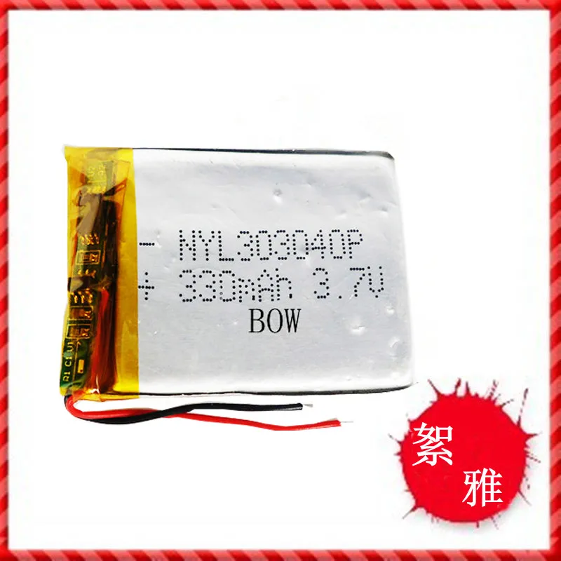 New Hot A 3.7V polymer lithium battery 033040 303040 330mah MP3 MP4 MP5 Rechargeable Li-ion Cell Large Capacity Batteries | Электроника