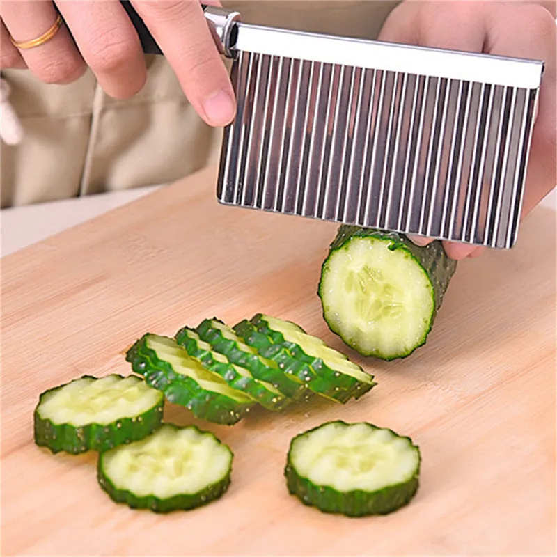 

TTLIFE Kitchen Cooking Tool Stainless Steel Vegetable Fruit Wavy Cutter Potato Cucumber Carrot Waves Cutting Slicer 2019 New