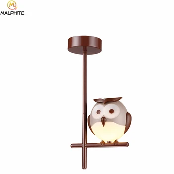 

Novel Cartoon owls Modern Hanging ceiling Lamps kids bedroom decor light fixtures protective eyes LED ceiling lights Luminaire