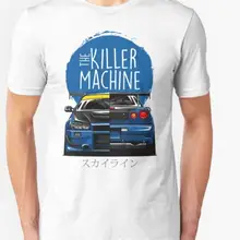 Новинка, Мужская футболка, модная, Niss Skyline GTR R34 BNR34, с логотипом автомобиля, JDM, футболка с принтом на заказ