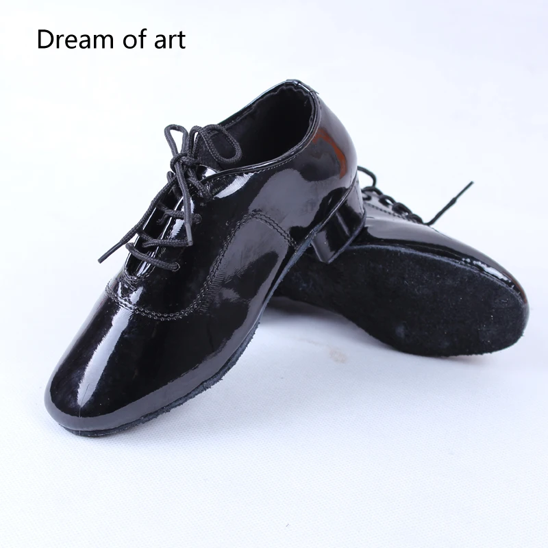 Kids PU Leather Dance font b Shoes b font Mid Heel Child Boy Latin Tango font
