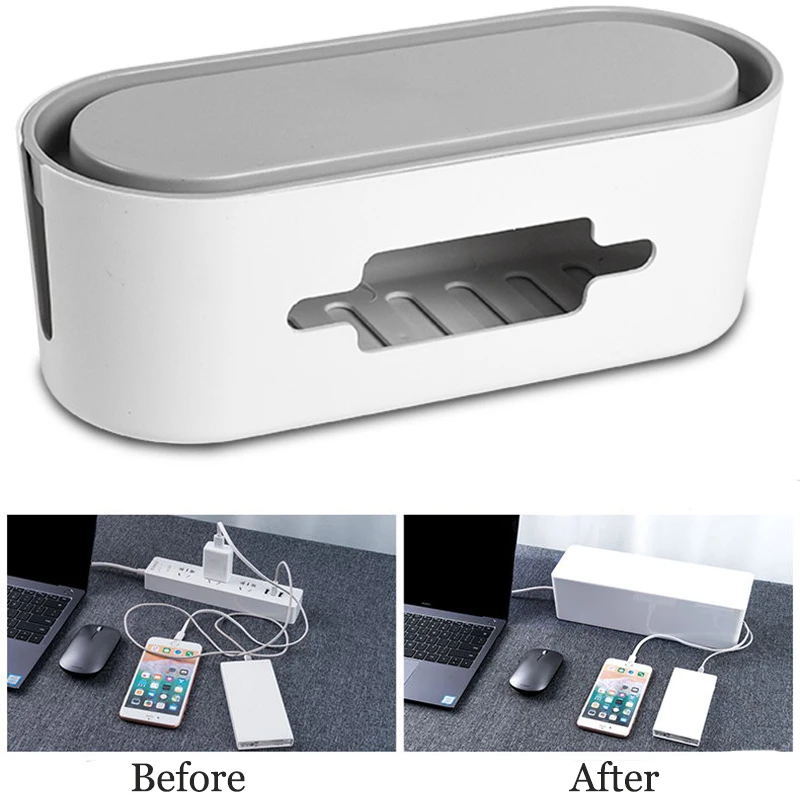 

ABS Engineering Cable Storage Box Case Power Strip Wire Management Socket Safety Tidy Organizer For Home Family With Dustproof