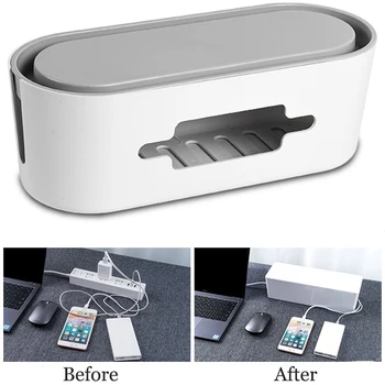 

ABS Engineering Cable Storage Box Case Power Strip Wire Management Socket Safety Tidy Organizer For Home Family With Dustproof