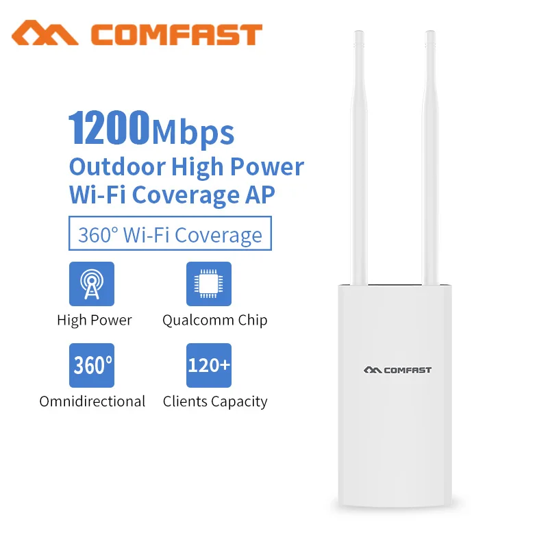

Comfast 1200Mbps CF-EW72 Dual Band 5Ghz High Power Outdoor AP 360degree omnidirectional Coverage Access Point Wifi Base Station
