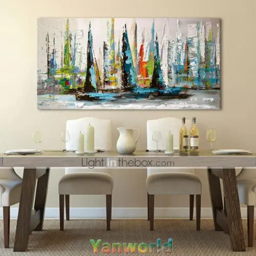 

Hand-painted oil painting Modern Art On Canvas,Abstract sailboat 60x120cm (no framed)