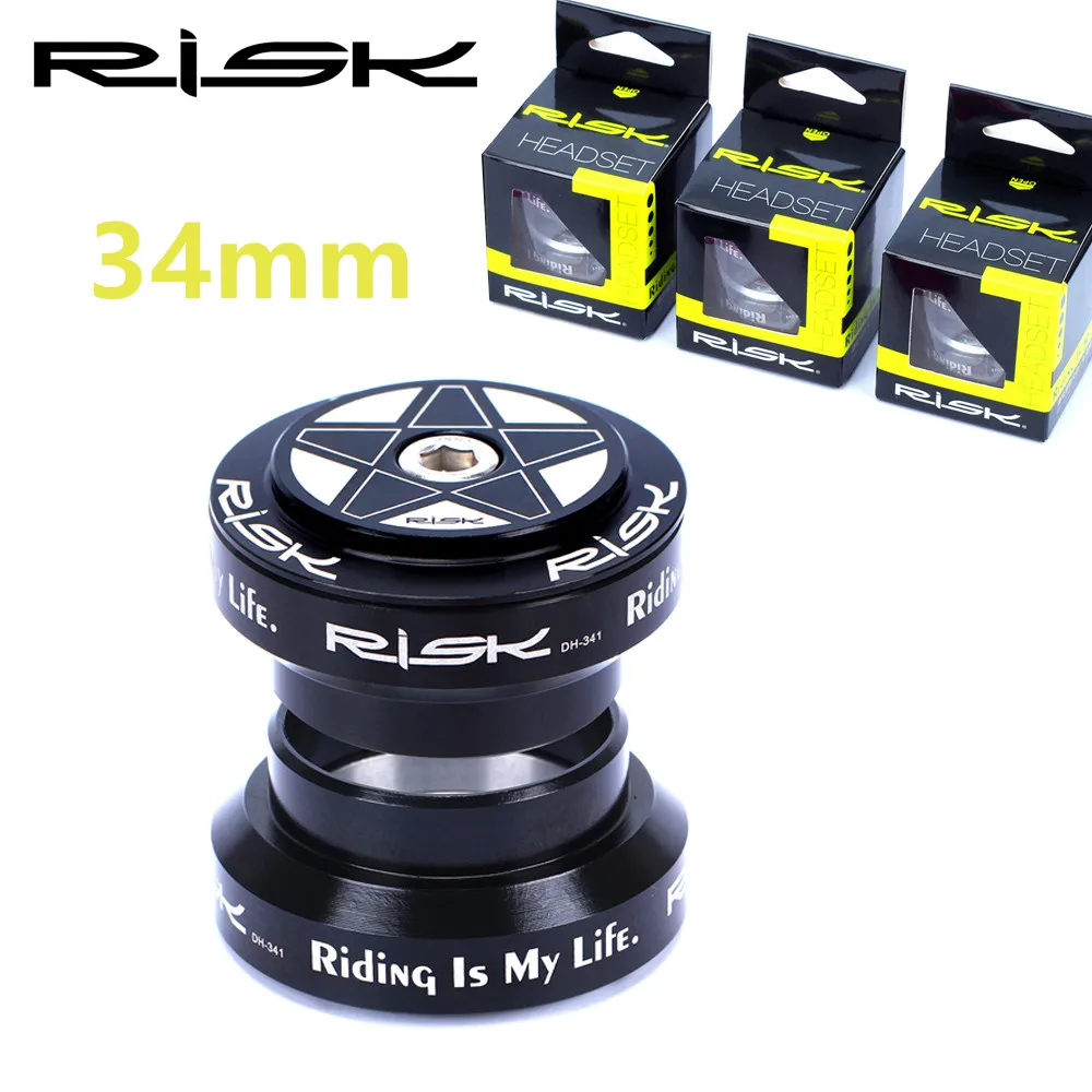 

34mm Bicycle External Headset Bike MTB Road 28.6mm (1 1/8") Straight Steerer Fork Bearings Headset black