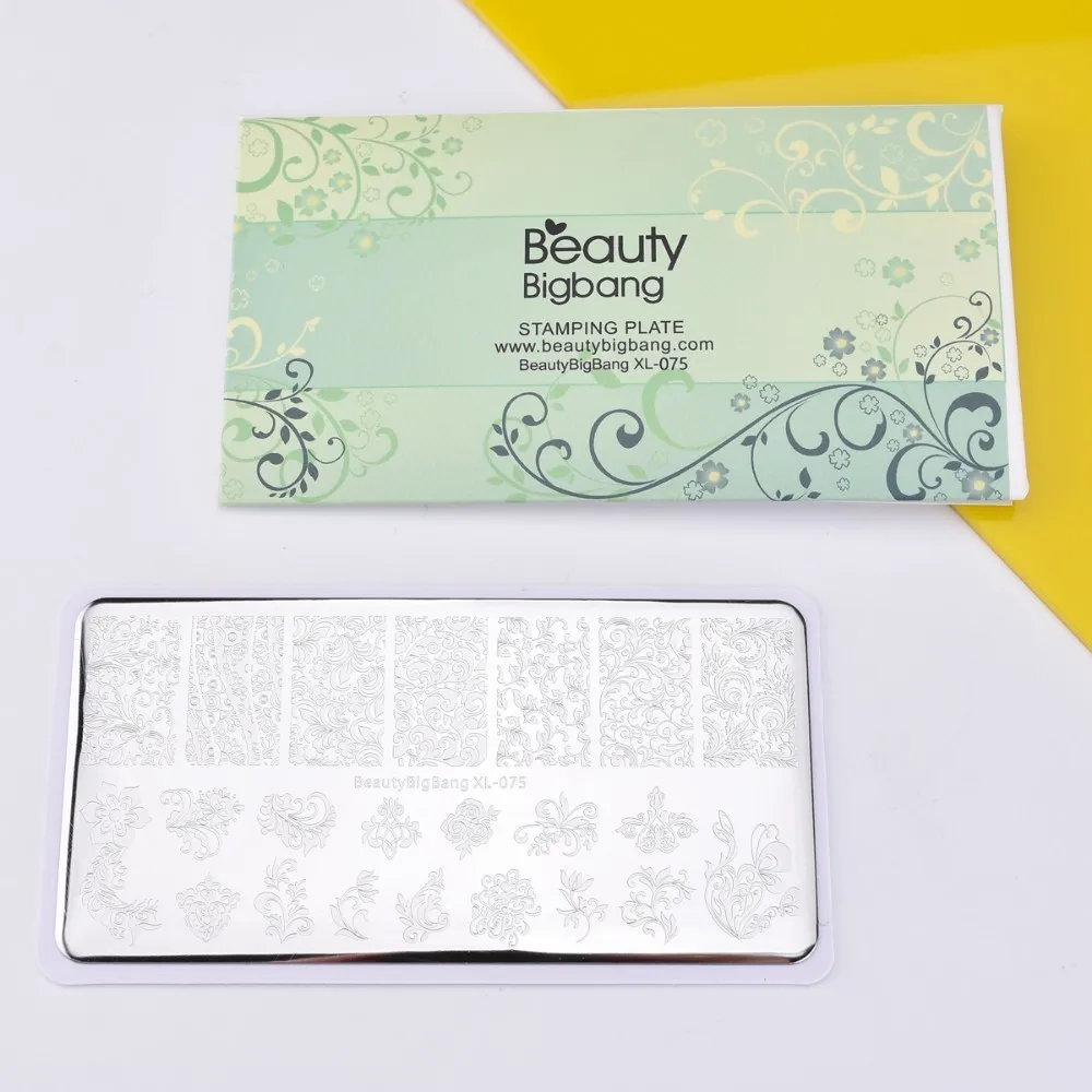 Beautybigbang 6*12 см штамповочная пластина цветок фигура трава лезвие дизайн ногтей штамповки пластины для дизайна ногтей лак штамп пластина XL-075