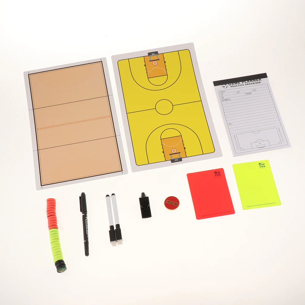 Soccer Magnetic Clipboard Football Coaches Coaching Boards with Yellow Red Cards Score Sheet