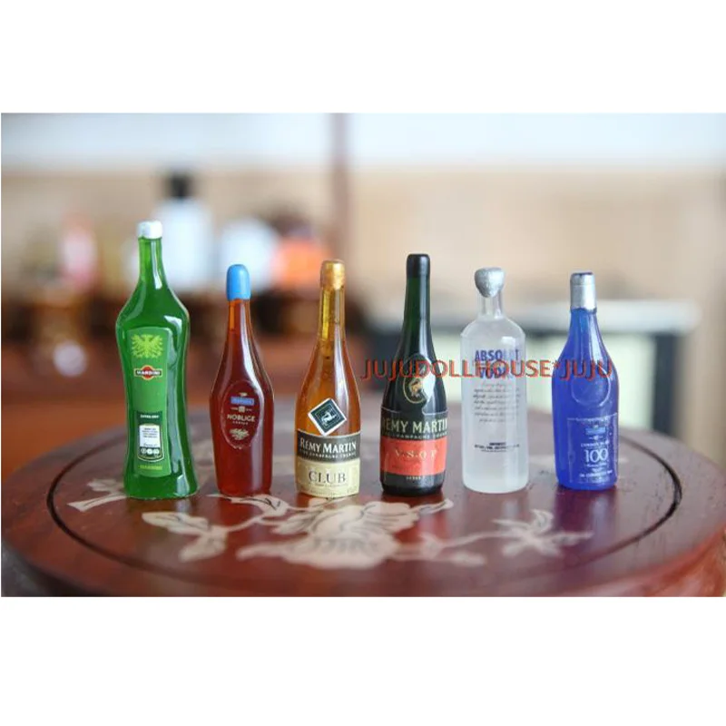 6pc 1//12 accesorios de casa de muñecas en miniatura mini simulaciones de Botella de Vino Modelo Toyz 0