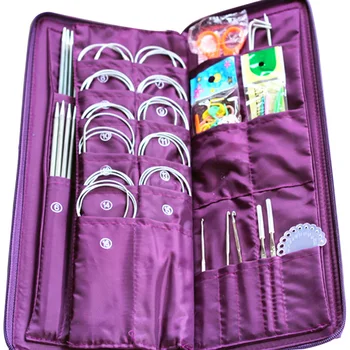 

104pcs/Bag Stainless Steel Sewing Needles Sets Crochet Hooks Circular Needle Hook Needlework Sewing Crafts Knitting Tool Kit