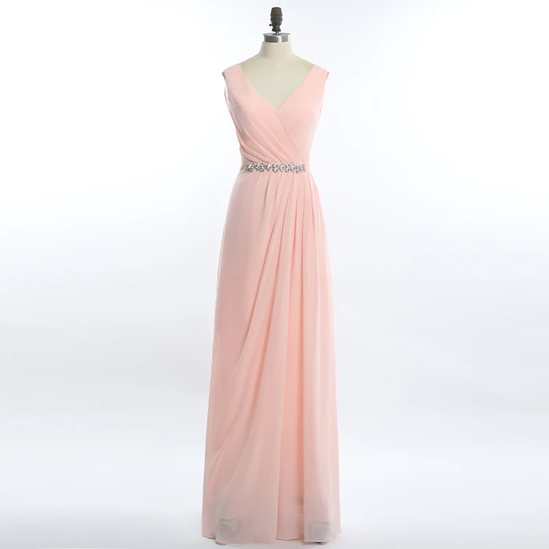 Honey Qiao Blush Pink Bridesmaid Dresses 2016 Sleeveless Backless Floor