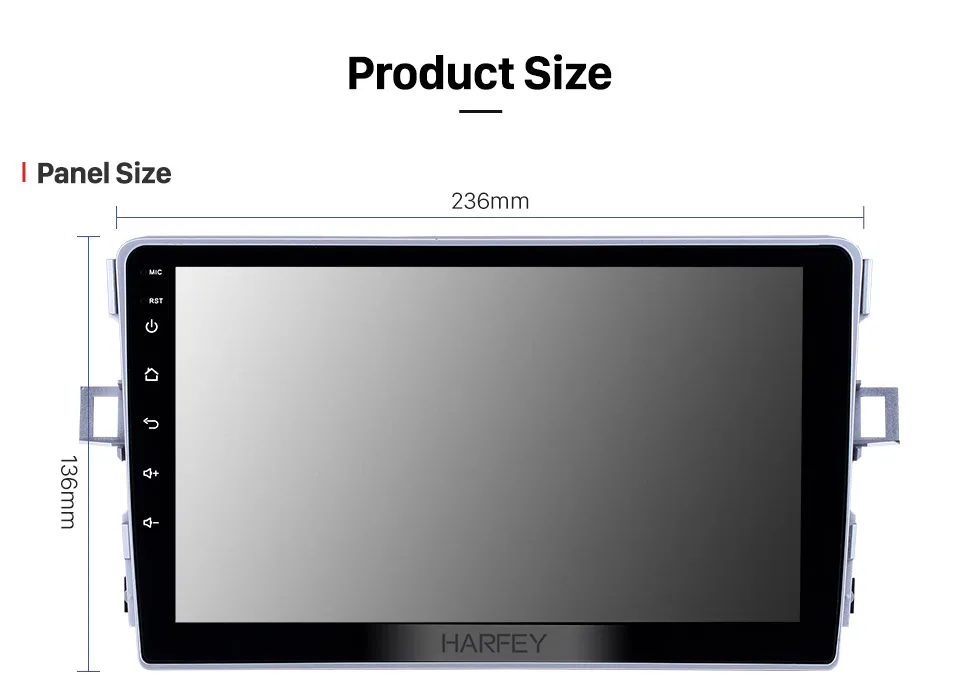 Top Harfey Android 8.1 9" GPS Navigation Radio for Toyota Verso 2011-2016 with WIFI Bluetooth AUX support Carplay Digital TV SWC 14