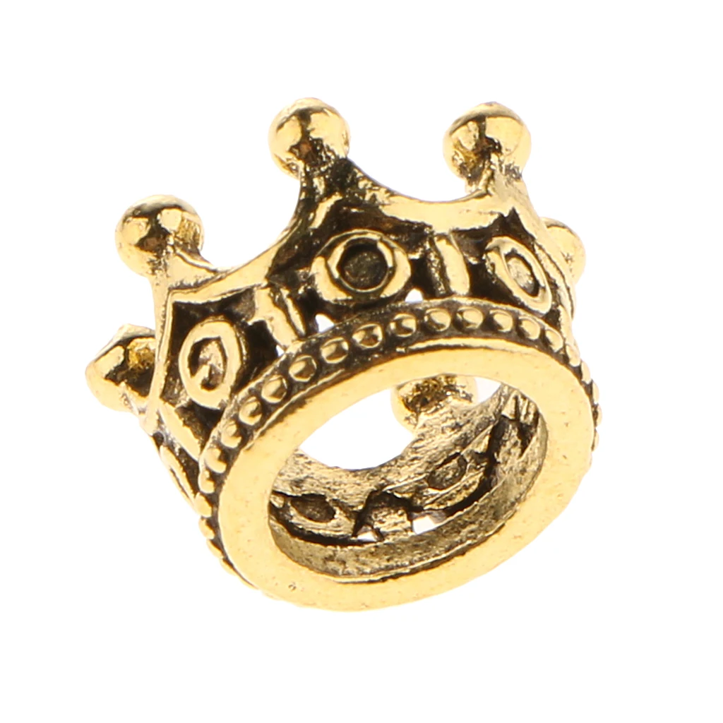 10 Pieces Europe Style Fashion Jewelry Crown Beads Charm Bracelets & Bangles Big Hole European Beads Fits Bead Bracelets 6 X11mm
