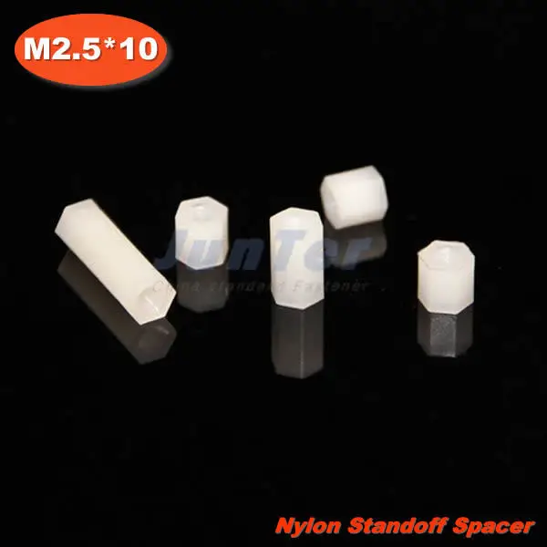 500 шт./лот нейлоновые гайки Spacer M2.5 женский x M2.5 Женский 10 мм